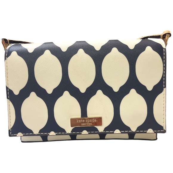 Kate Spade Bag Grant Street Crossbody Navy White French Lemons - Picture 1 of 11